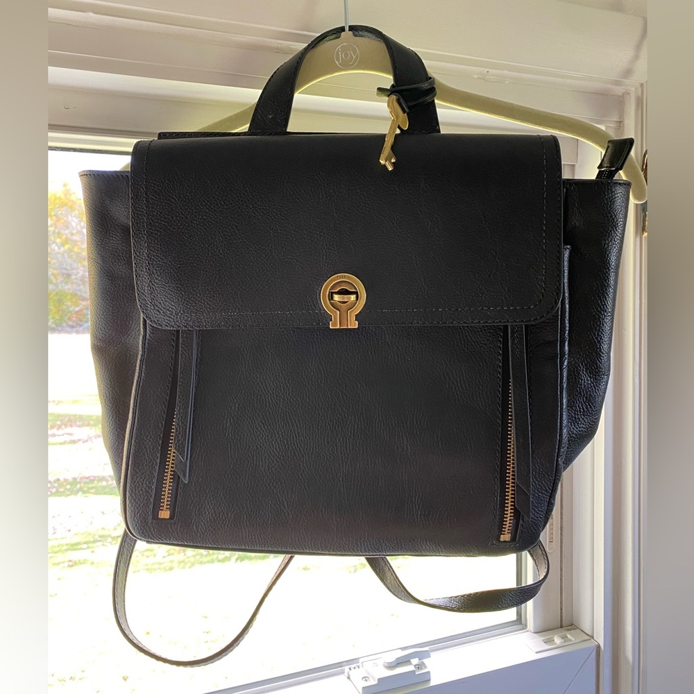 Fossil leather backpack